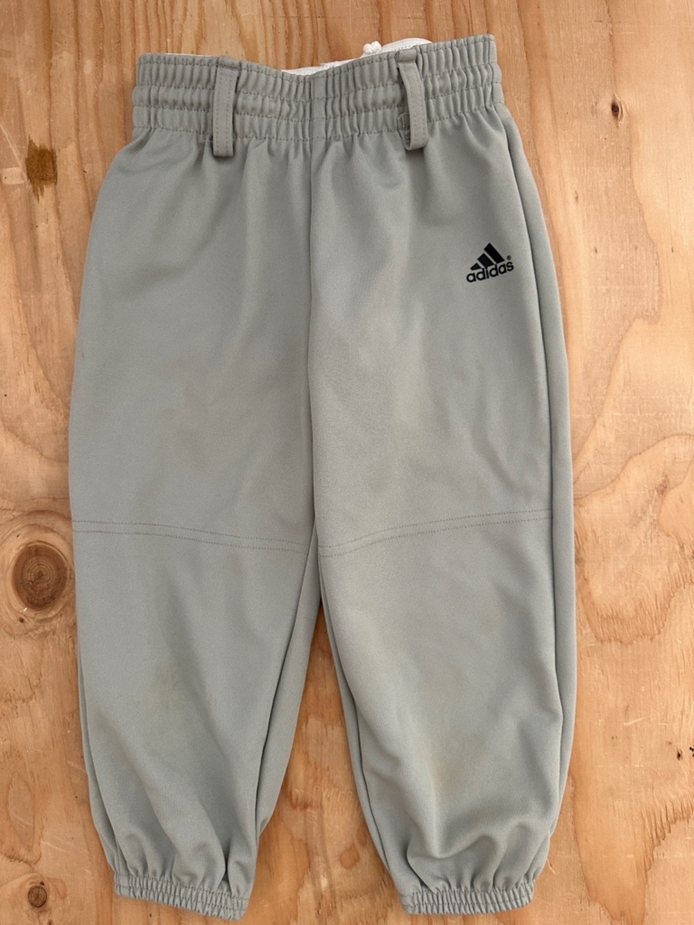 adidas Kids Gray Elastic Waist baseball Pants
